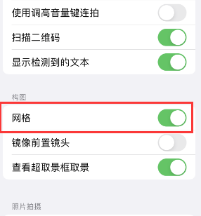 通什镇苹果手机维修网点分享iPhone如何开启九宫格构图功能 