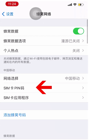 通什镇苹果14维修网分享如何给iPhone14的SIM卡设置密码 