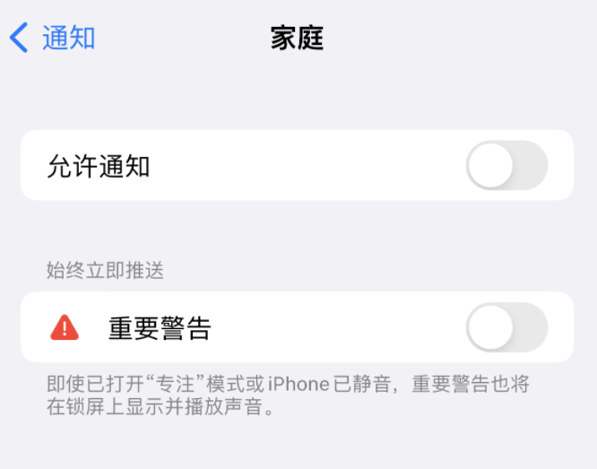 通什镇苹果14维修分享iPhone14系列机型弹出“家庭”警告后卡死如何解决 